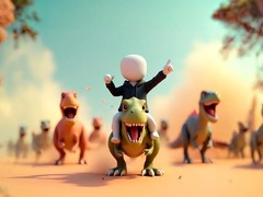 Spel Stickman: Dinosaur Arena på nätet