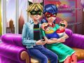 Spel Prickig tjej: Familjedag på nätet