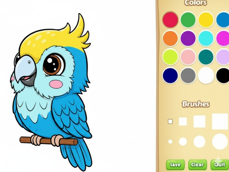Spel Kawaii djur målarbok på nätet