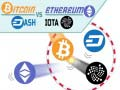 Spel Bitcoin mot Ethereum på nätet