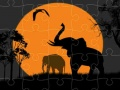 Spel Elefant Silhuett Pussel på nätet
