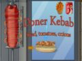 Spel Doner kebab sallad, tomater, lökar på nätet