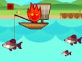 Spel Eldpojken Och Vattentjejen Går Fiskar på nätet