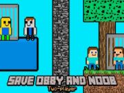 Spel Rädda Obby och Noob Två Spelare på nätet