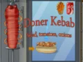 Spel Doner kebab sallad, tomater, lökar på nätet