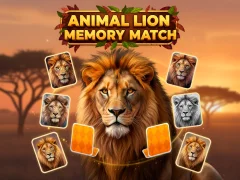 Spel Animal Lion Memory Match på nätet