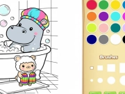 Spel Mysiga vänner målarbok för barn på nätet