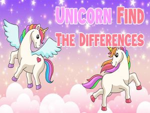 Spel Unicorn Hitta skillnaderna på nätet