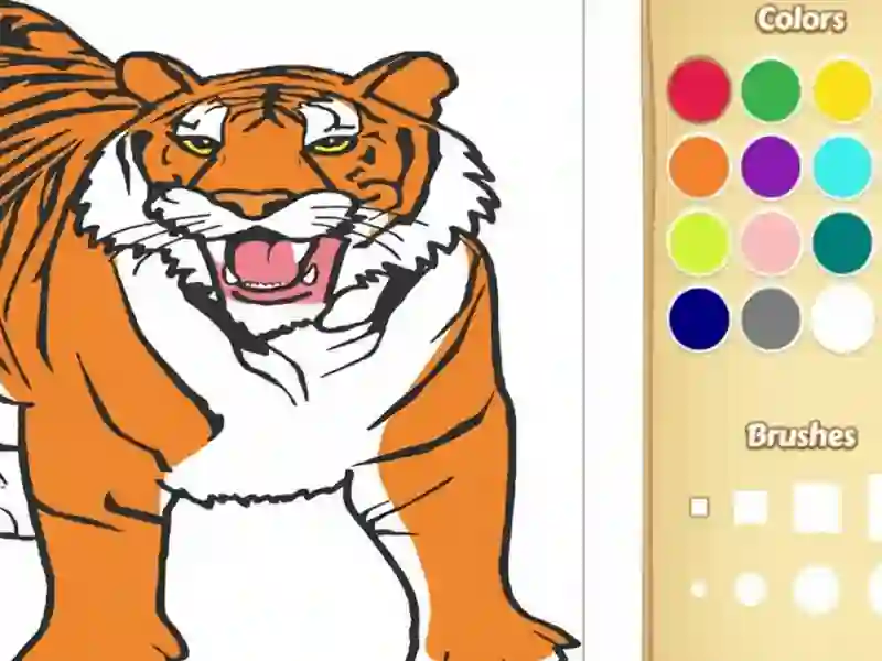 Spel Tiger målarbok på nätet