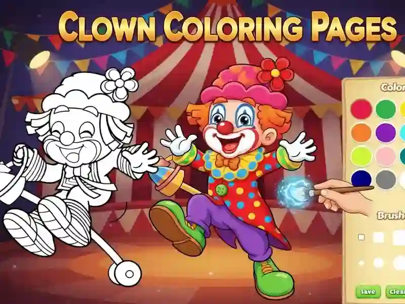 Spel Clown målarbok på nätet