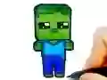 Spel Enkel Färgning för Barn Mineblox på nätet