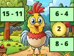 Spel Subtraktion: Avtäcka Fåglarbild på nätet