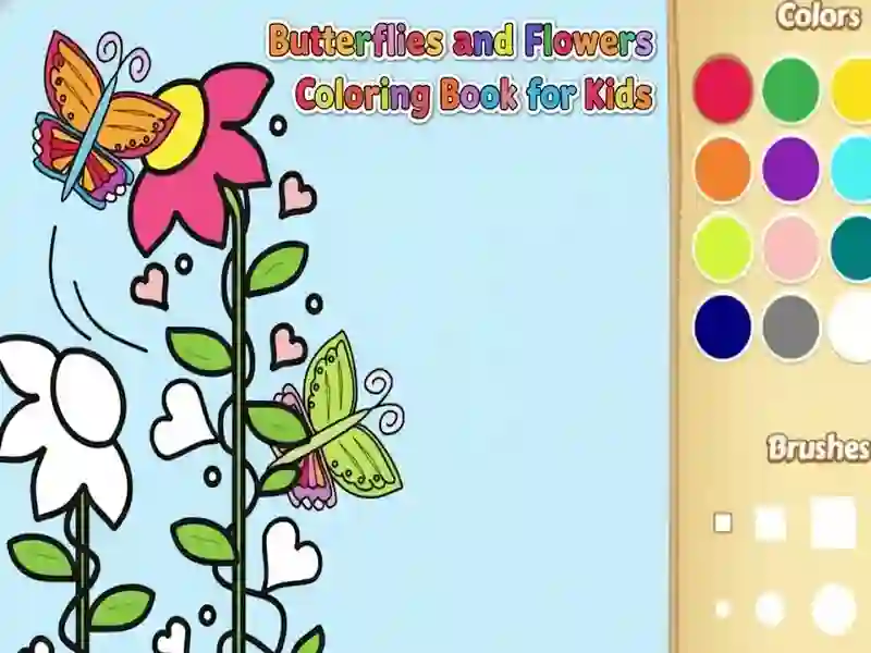 Spel Fjärilar och blommor målarbok för barn på nätet Spel Fjärilar och blommor målarbok för barn på nätet