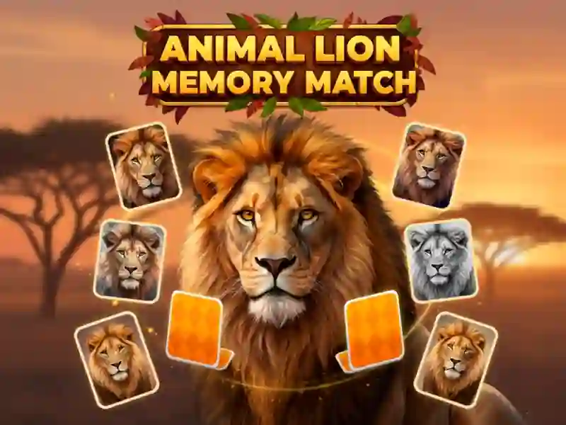 Spel Animal Lion Memory Match på nätet