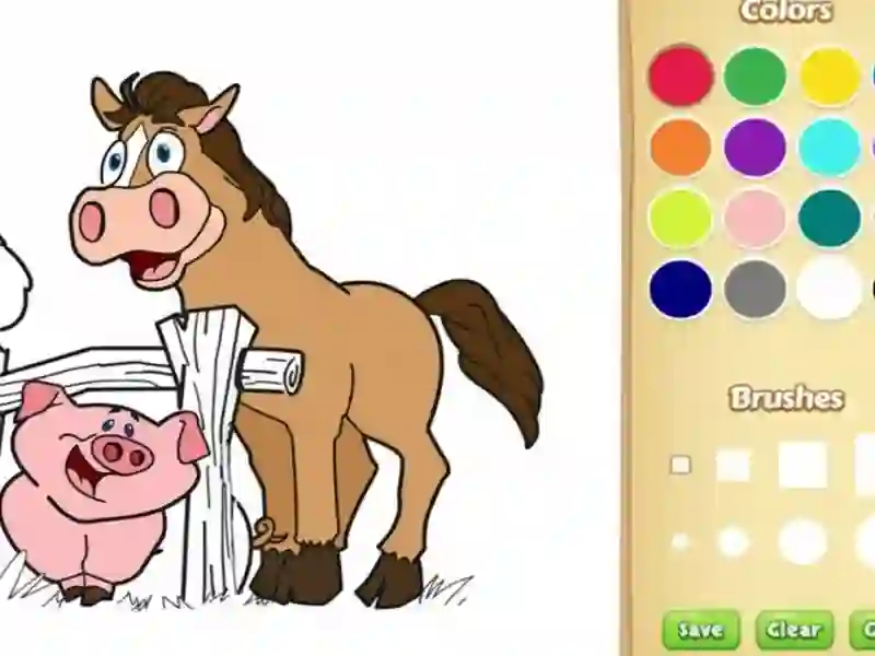 Spel Gårdsdjur målarbok för barn på nätet