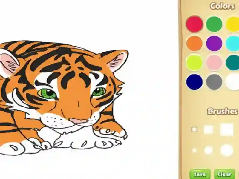 Spel Baby tiger målarbok på nätet