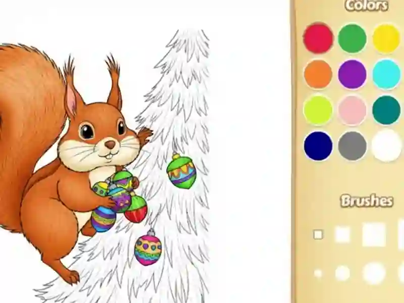Spel Jul djur målarbok för barn på nätet