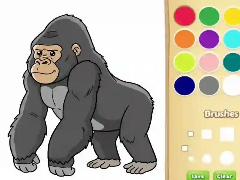Spel Gorilla målarbok för barn på nätet