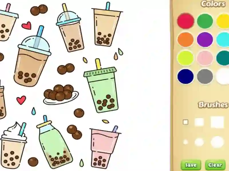 Spel Söt boba målarbok för barn på nätet