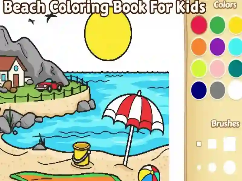 Spel Strandmålarbok för barn på nätet Spel Strandmålarbok för barn på nätet