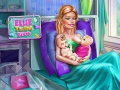 Spel Ellies tvillingars födelse på nätet