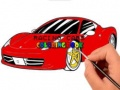 Spel Färgbok med racerbilar på nätet