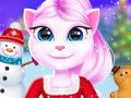 Spel Katt Flicka Jul Dekorationsspel på nätet