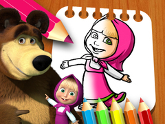 Spel Masha och Björnen Målarbok på nätet