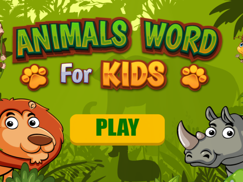 Spel Ord djur för barn på nätet
