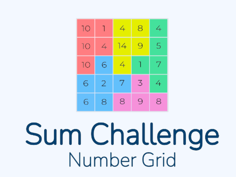 Spel Summan Challenge Number Grid på nätet