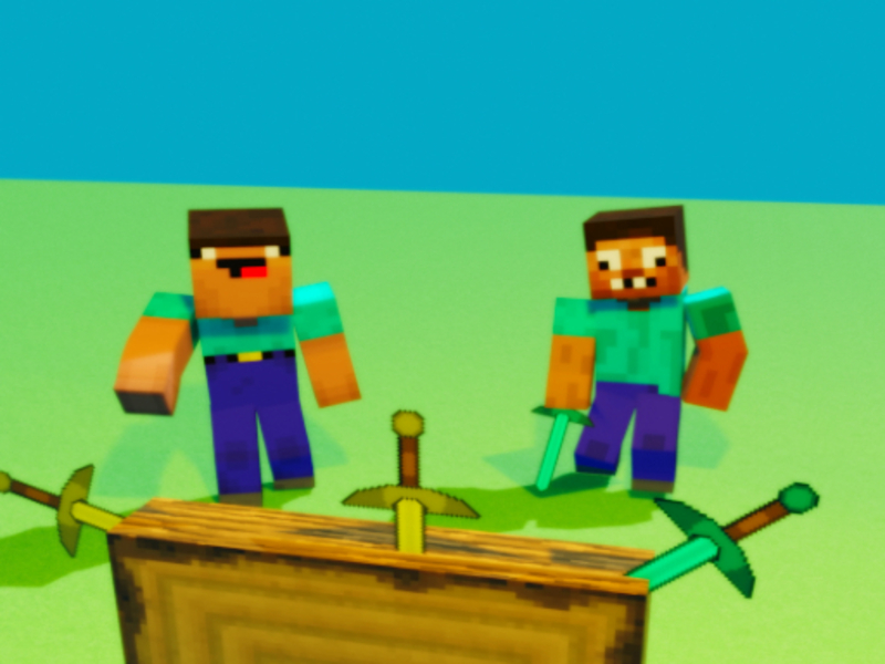 Spel Noob vs pro men kniv träffade minecraft på nätet